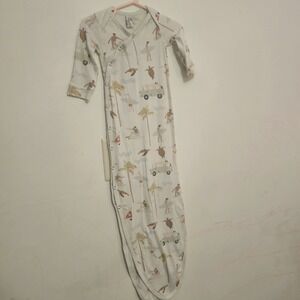 Copper Pearl NB Baby Knotted Gown - Maui‎ Surf White Resort